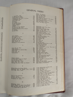 Church Hymnal General Index