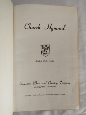 Church Hymnal Title Page